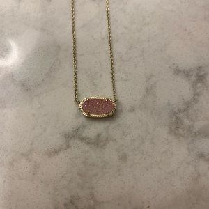 Kendra Scott Elisa Gold Necklace Pink Drusy